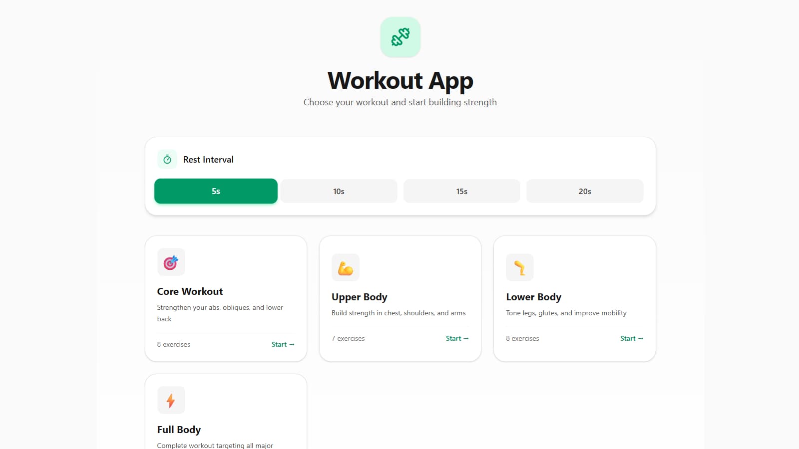 Workout Web App